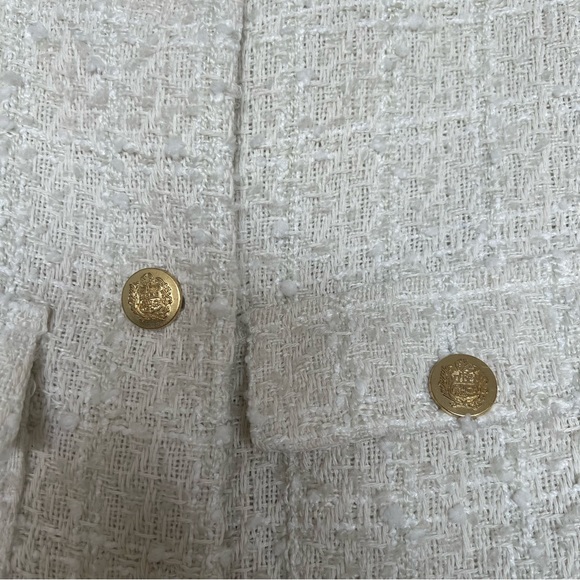 MARK EDWARDS Tweed Blazer | White & Gold | Size: M | Women - Picture 6 of 8